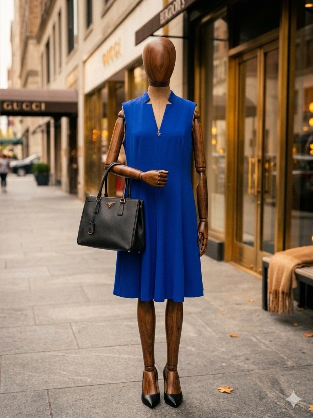 Calvin Klein Royal Blue Sleeveless Fit & Flare Dress Zip Collar Plus 16W